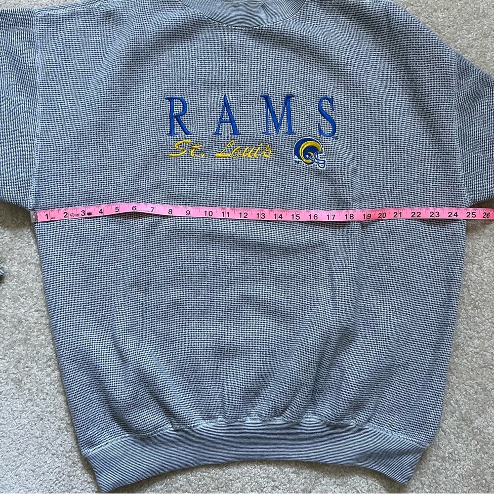 VINTAGE St Louis Rams Logo 7 Sweater Mens Extra Large Gray Crewneck Sweatshirt - Picture 6 of 9